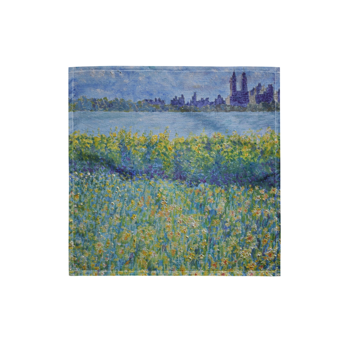 Central Park (Blue): Premium Original Art Scarf