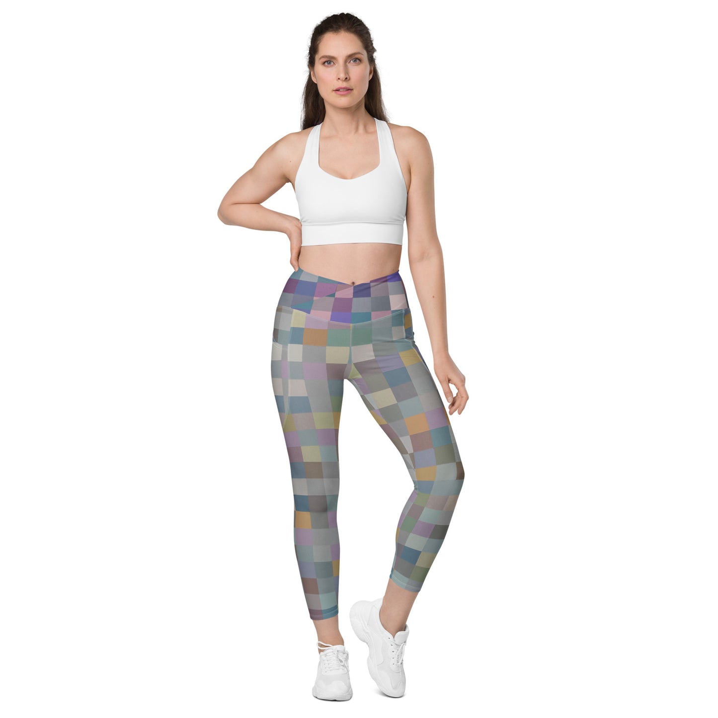 Pixel Paintings: Original Art Crossover Leggings with Pockets